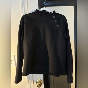 LOFT black sweatshirt button detail